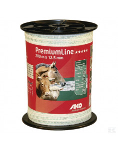 Taśma ogrodzeniowa Premium Line, 12.5 mm 200 m AKO 441533
