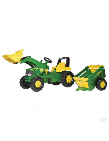 Traktor z napędem na pedały z ładowaczem i przyczepą John Deere, wiek od 3 lat rollyJunior Rolly Toys 1993811496