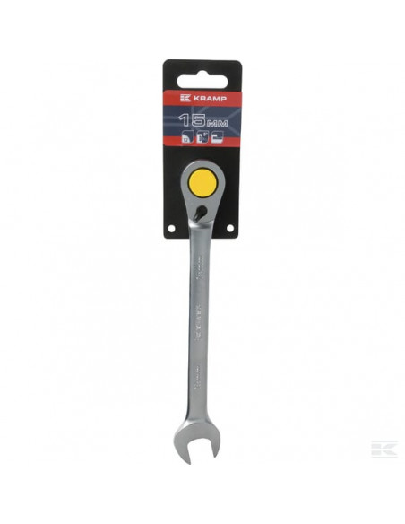 Klucz płasko-oczkowy z grzechotką, 15 mm, Kramp 1802030015KR