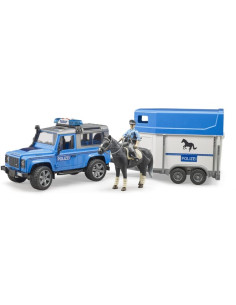 Policyjny Land Rover Z Przyczepą Dla Konia I Figurką...